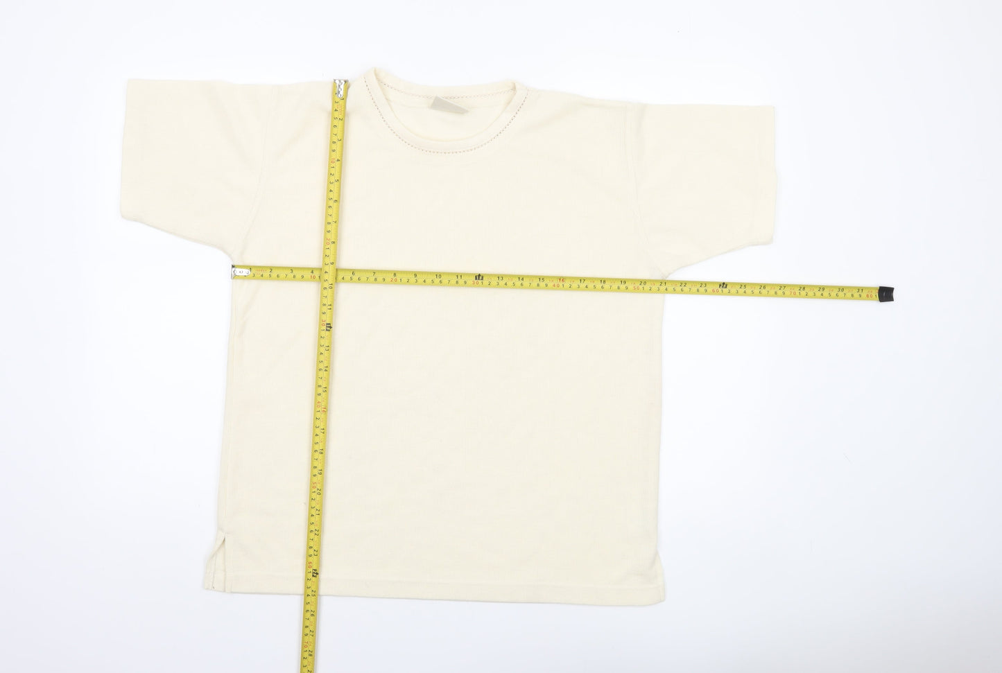 Womens UK Size S Classic Collection Ivory Basic T-Shirt