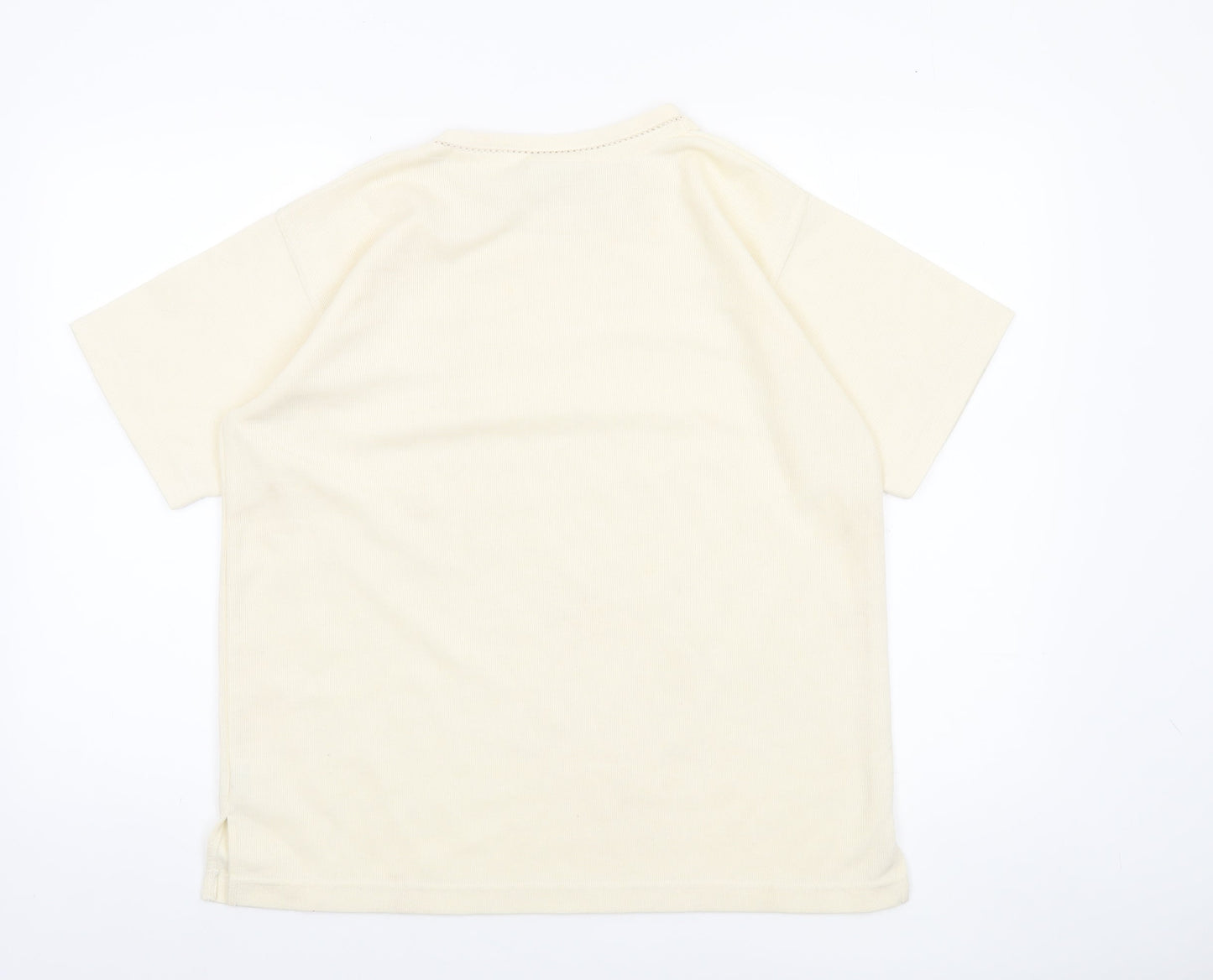 Womens UK Size S Classic Collection Ivory Basic T-Shirt