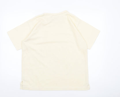 Womens UK Size S Classic Collection Ivory Basic T-Shirt