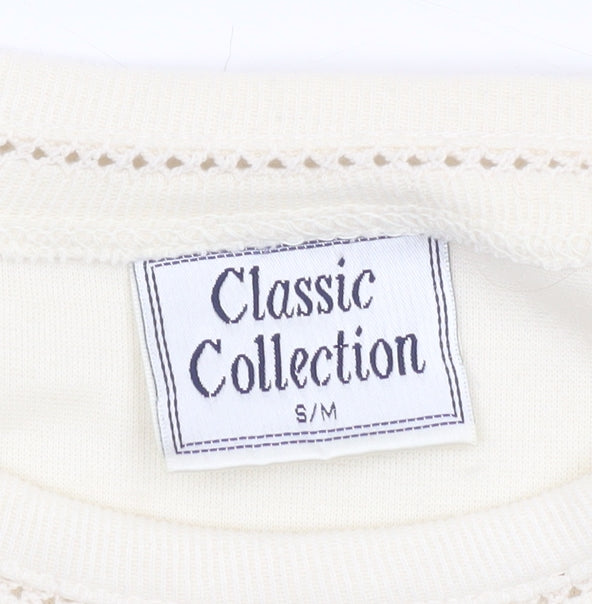 Womens UK Size S Classic Collection Ivory Basic T-Shirt