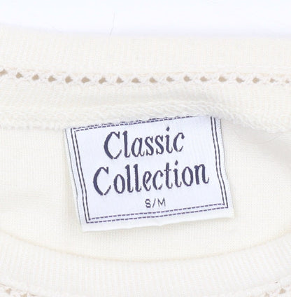 Womens UK Size S Classic Collection Ivory Basic T-Shirt