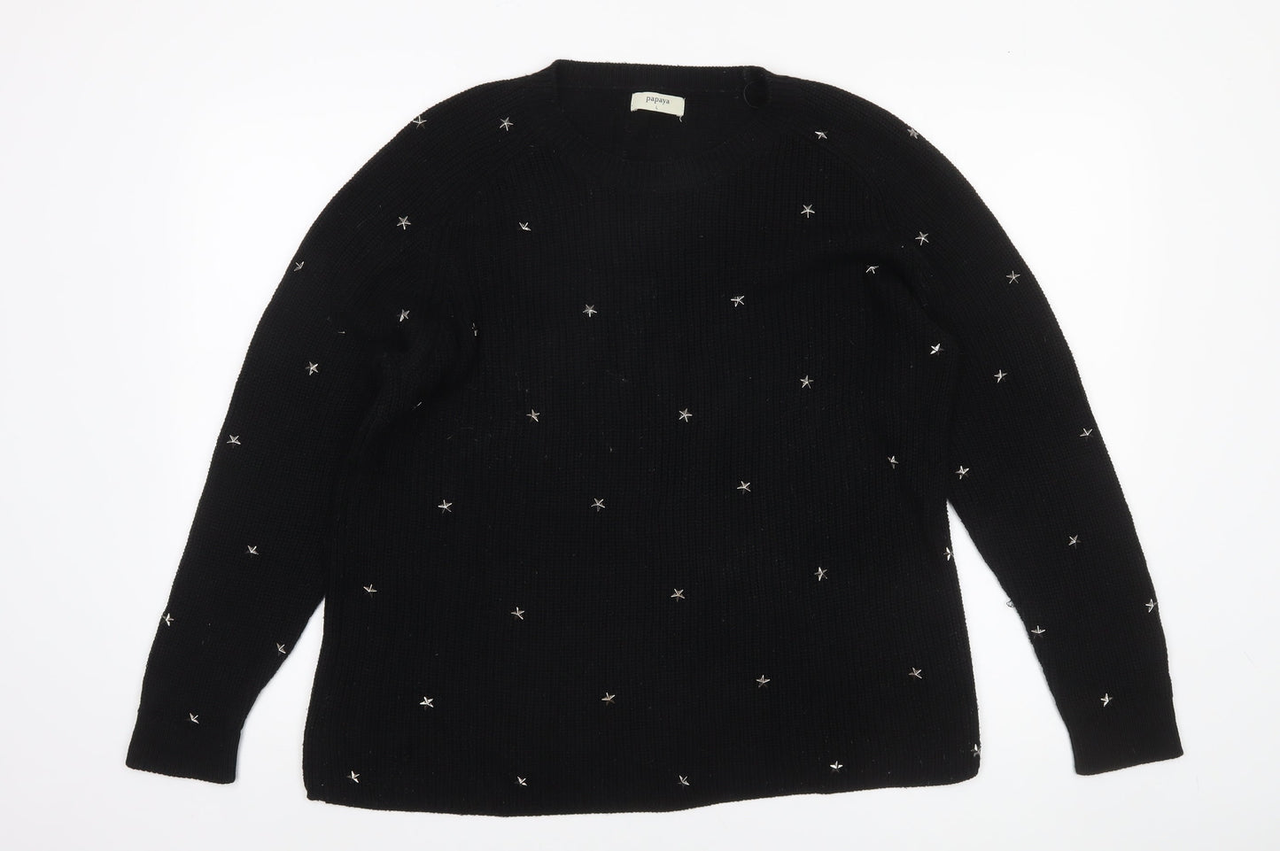 Womens UK Size L Papaya Black Pullover Jumper