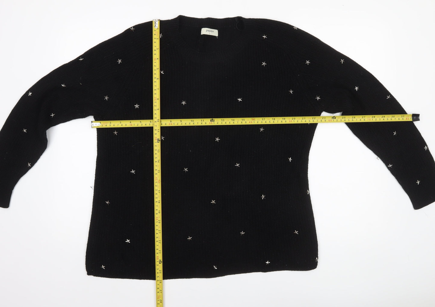 Womens UK Size L Papaya Black Pullover Jumper