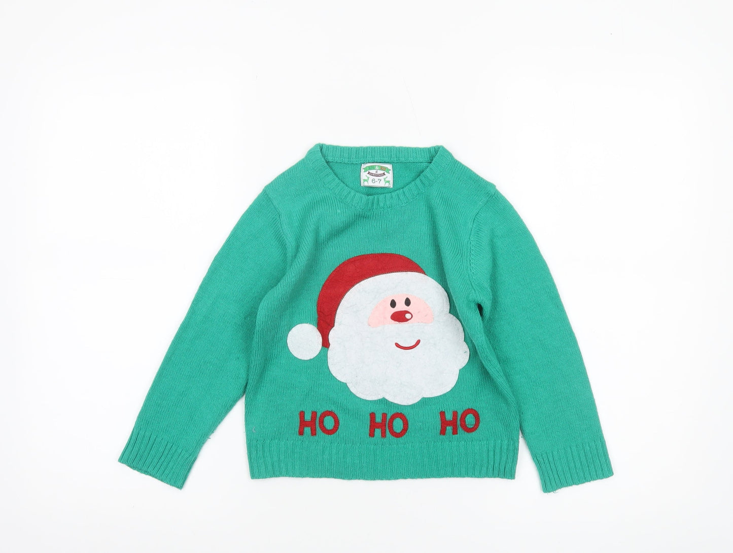 Boys UK Size 6-7 Years Alfie & Rose Green Pullover Jumper