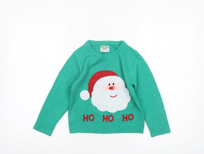 Boys UK Size 6-7 Years Alfie & Rose Green Pullover Jumper