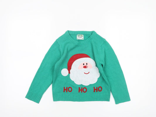 Boys UK Size 6-7 Years Alfie & Rose Green Pullover Jumper