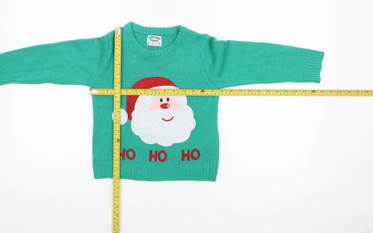 Boys UK Size 6-7 Years Alfie & Rose Green Pullover Jumper