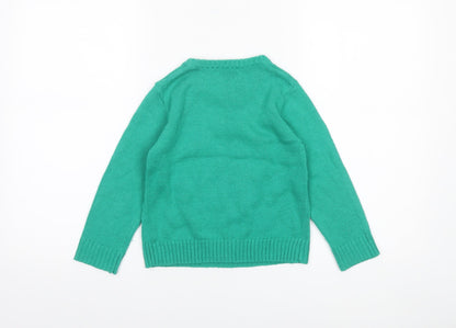 Boys UK Size 6-7 Years Alfie & Rose Green Pullover Jumper