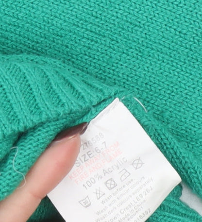 Boys UK Size 6-7 Years Alfie & Rose Green Pullover Jumper