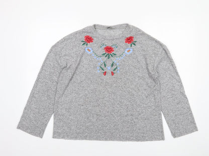 Womens UK Size M Zara Grey Pullover Jumper