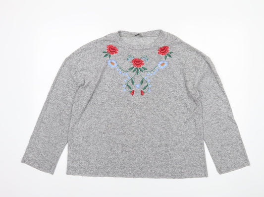 Womens UK Size M Zara Grey Pullover Jumper