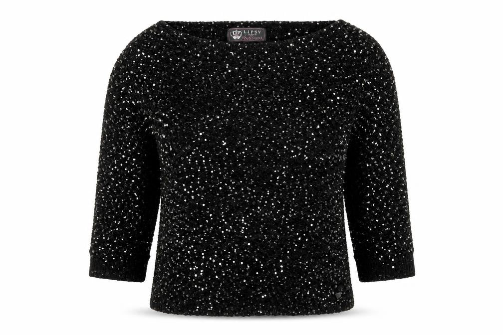 Womens UK Size 12 Lipsy Black Pullover Jumper