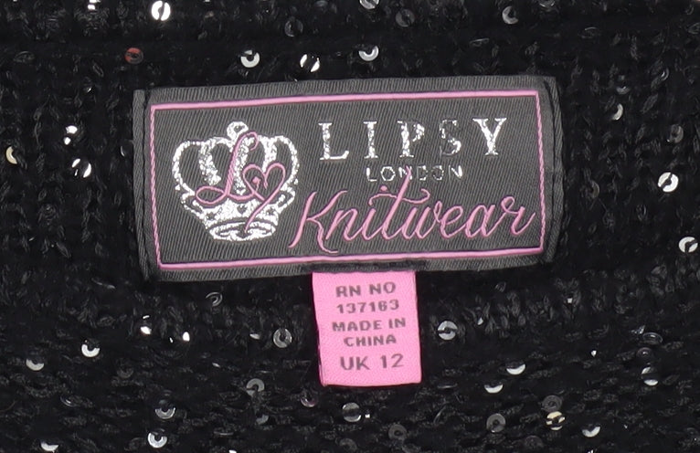 Womens UK Size 12 Lipsy Black Pullover Jumper