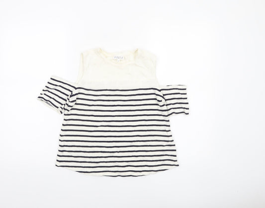 Womens UK Size 10 CLAUDIE PIERLOT White Off the Shoulder T-Shirt