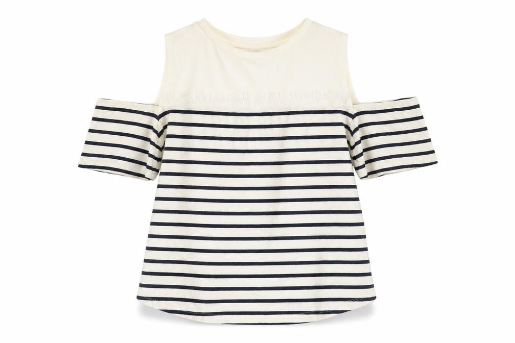Womens UK Size 10 CLAUDIE PIERLOT White Off the Shoulder T-Shirt