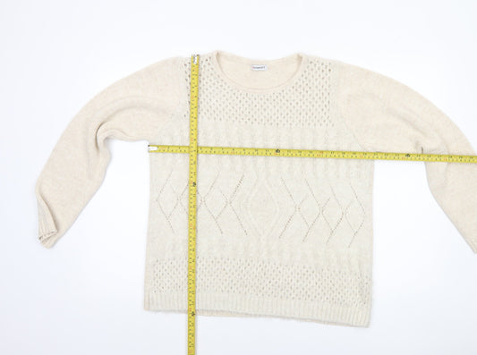Damart Women’s Beige Cable-Knit Pullover Jumper Size M