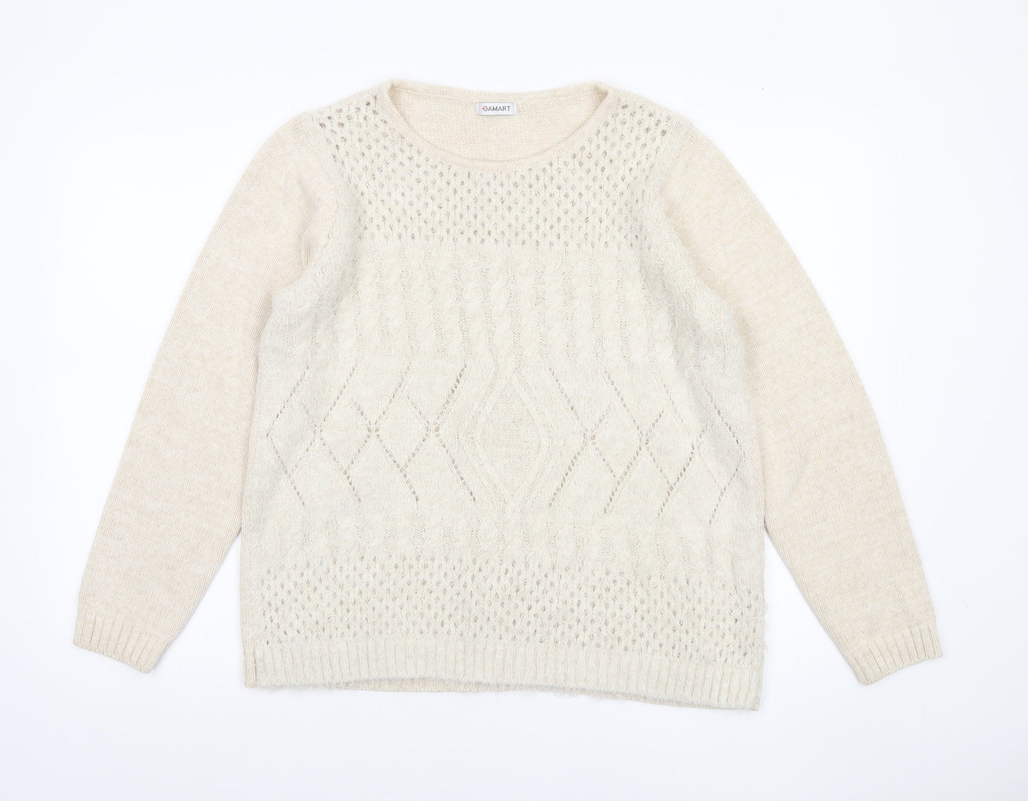 Womens UK Size M Damart Beige Pullover Jumper