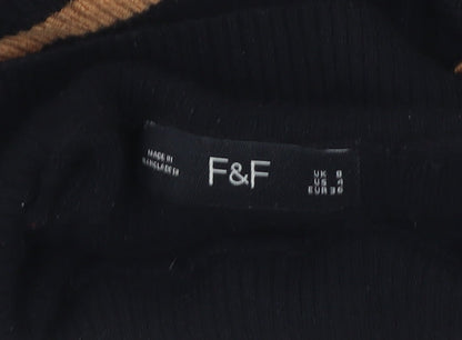 Womens UK Size 8 F&F Black Pullover Jumper