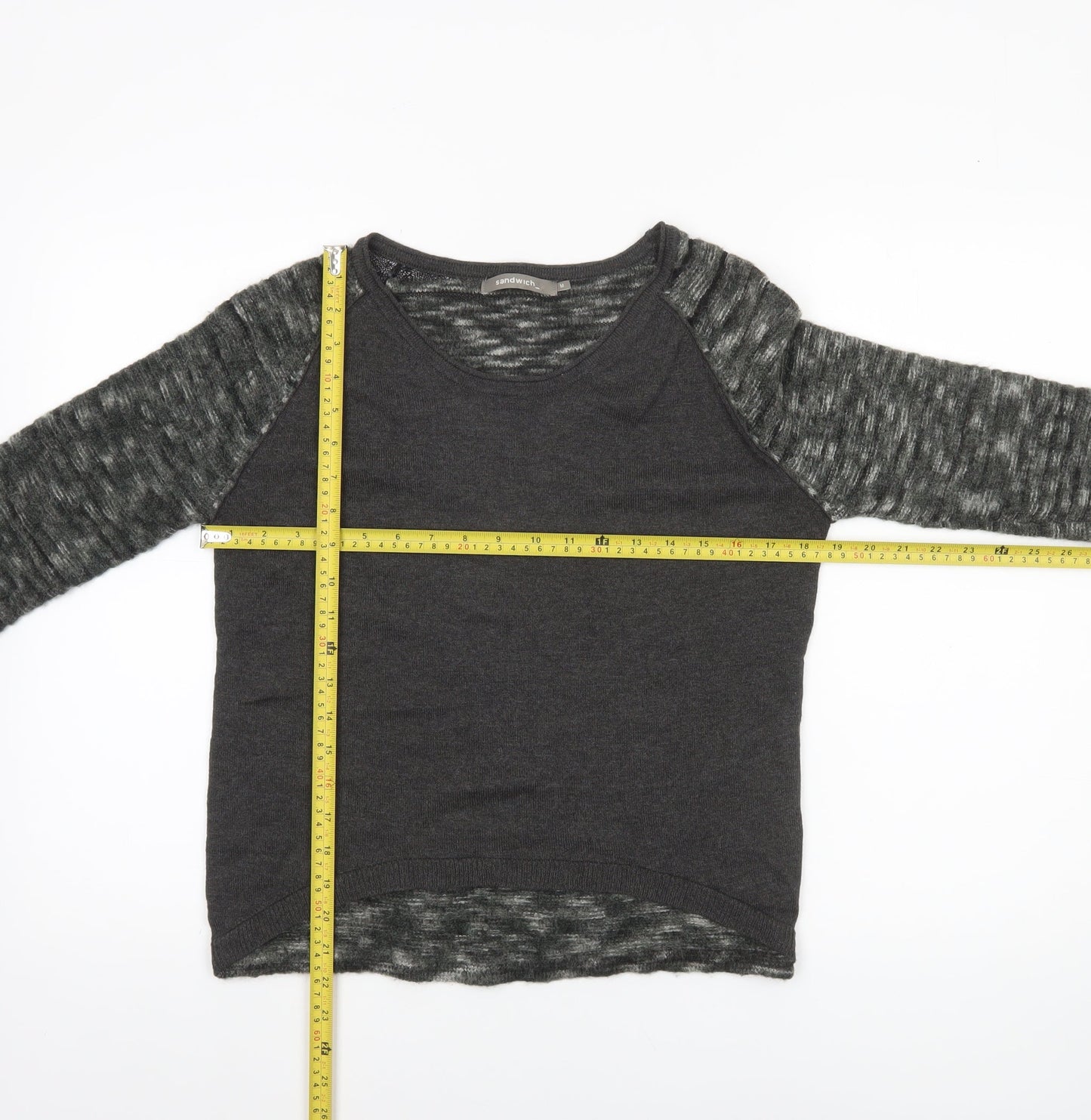 Womens UK Size M Sandwich Grey Pullover Jumper