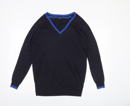 Next Mens Blue V-Neck Lightweight Knit Jumper Size S
