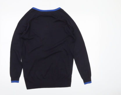 Next Mens Blue V-Neck Lightweight Knit Jumper Size S