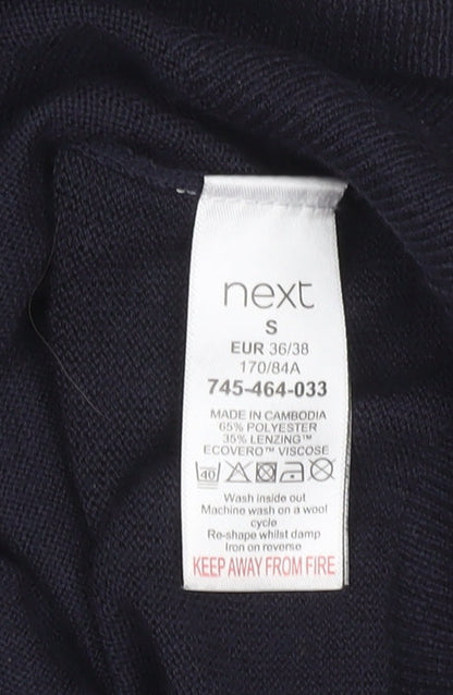 Next Mens Blue V-Neck Lightweight Knit Jumper Size S