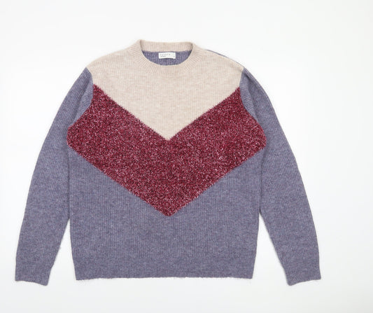 Womens UK Size M Papaya Multicoloured Pullover Jumper
