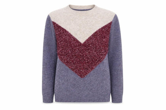 Front view of Papaya women’s multicoloured medium crew neck jumper