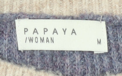 Womens UK Size M Papaya Multicoloured Pullover Jumper