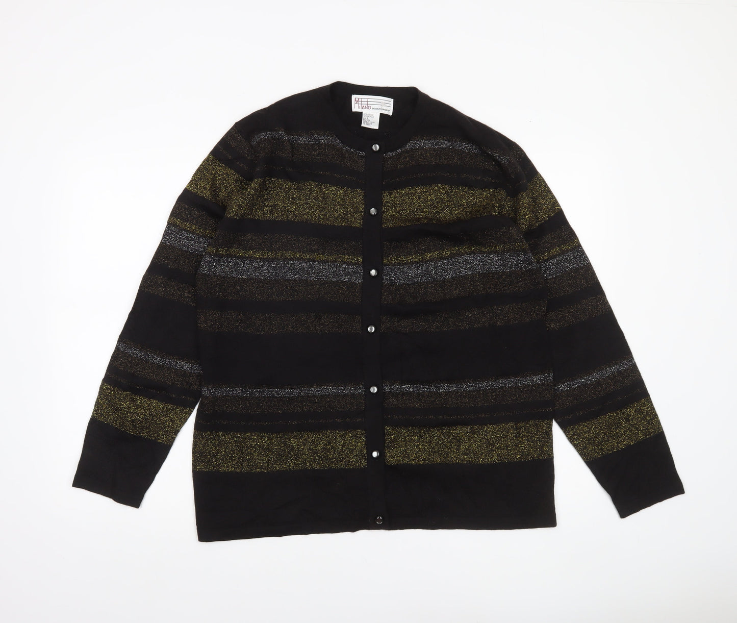 Womens UK Size L Milano Design Group Black Cardigan Jumper