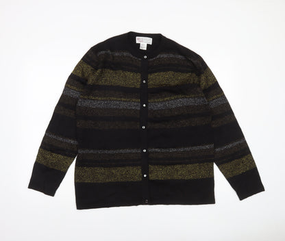 Womens UK Size L Milano Design Group Black Cardigan Jumper