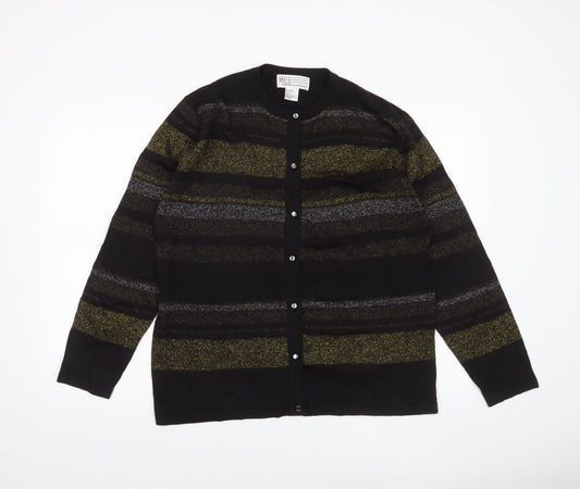 Womens UK Size L Milano Design Group Black Cardigan Jumper