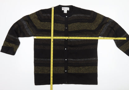 Womens UK Size L Milano Design Group Black Cardigan Jumper