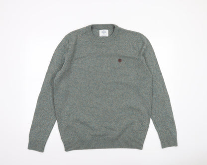 Springfield Men’s Green Cotton Blend Crew Neck Jumper XL