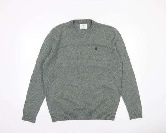 Springfield Men’s Green Cotton Blend Crew Neck Jumper XL