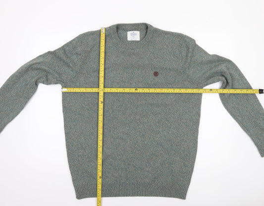 Springfield Men’s Green Cotton Blend Crew Neck Jumper XL