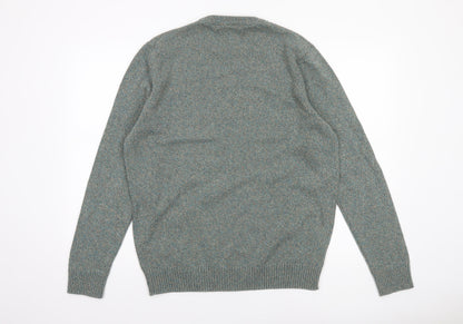 Springfield Men’s Green Cotton Blend Crew Neck Jumper XL