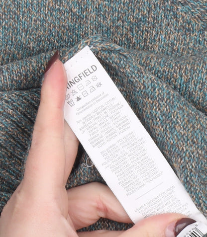 Springfield Men’s Green Cotton Blend Crew Neck Jumper XL