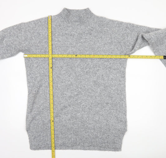 TU Woman Grey Mock Neck Wool Blend Jumper Medium