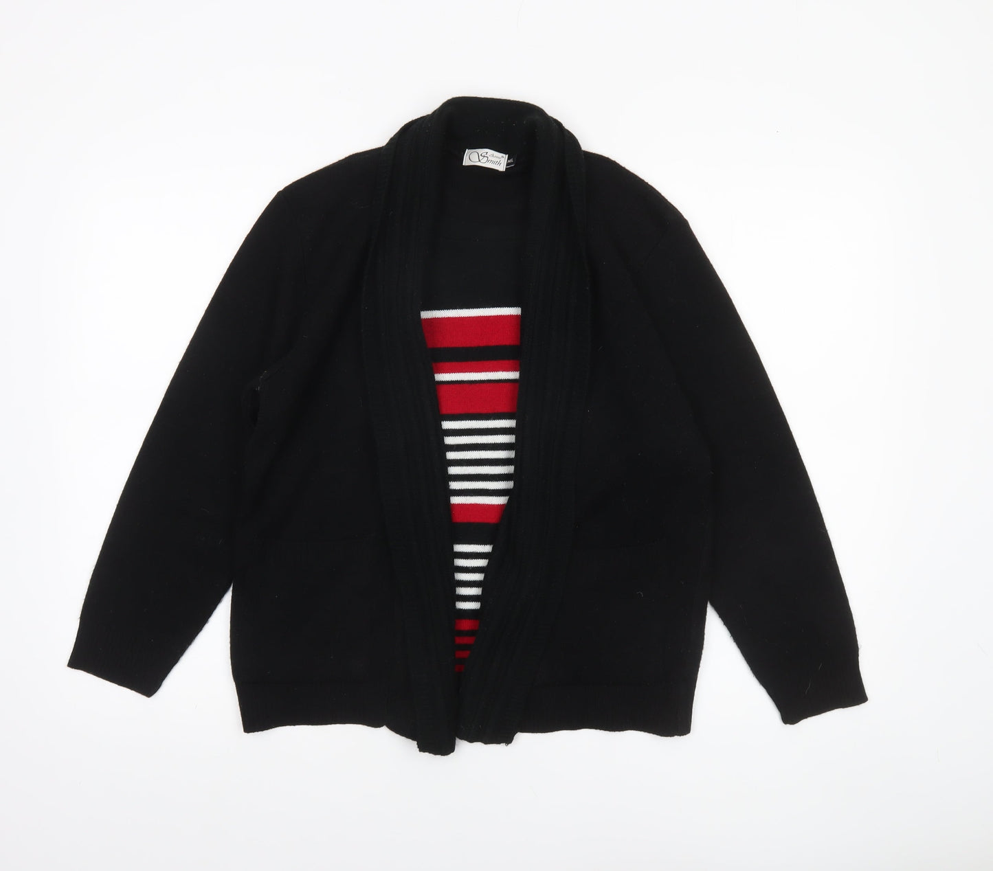 Womens UK Size M Anne Smith Black Cardigan Jumper