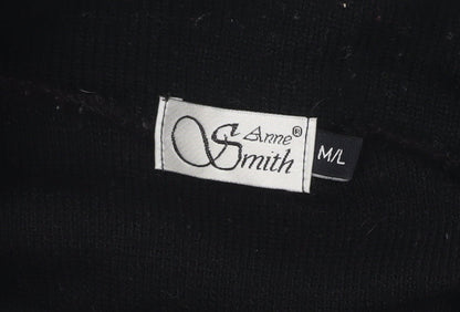 Womens UK Size M Anne Smith Black Cardigan Jumper