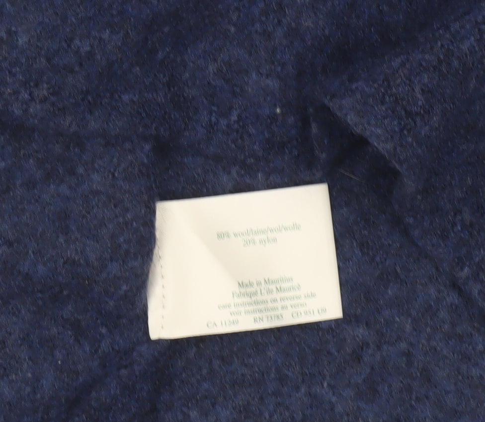 Laura Ashley Women’s Blue Wool Full Zip High Neck Petite Jumper S