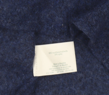 Laura Ashley Women’s Blue Wool Full Zip High Neck Petite Jumper S