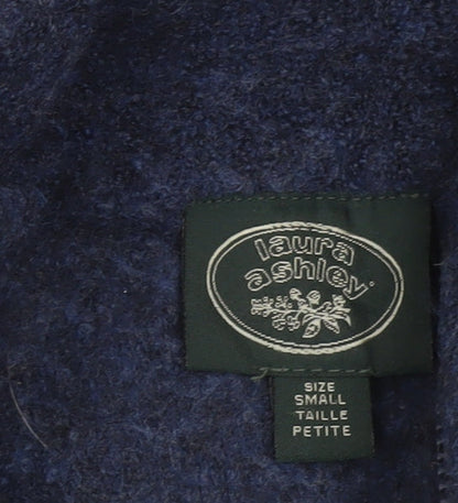 Laura Ashley Women’s Blue Wool Full Zip High Neck Petite Jumper S