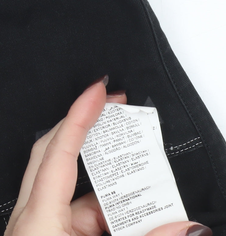 Puma Women’s Black Cropped Tank Top Medium Cotton Blend Sportswear