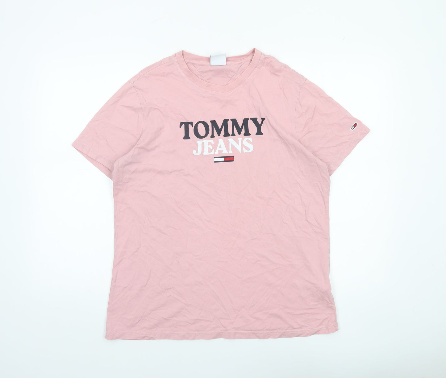 Womens UK Size L Tommy Jeans Pink Basic T-Shirt