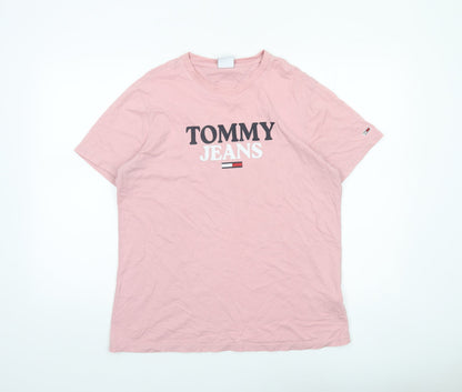 Womens UK Size L Tommy Jeans Pink Basic T-Shirt