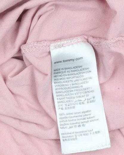 Womens UK Size L Tommy Jeans Pink Basic T-Shirt