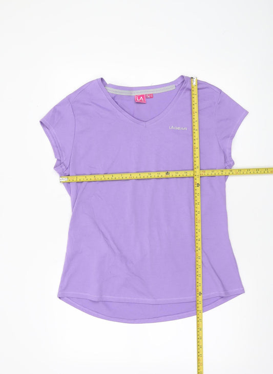 LA Gear Women's Purple V-Neck Short Sleeve T-Shirt Size 18