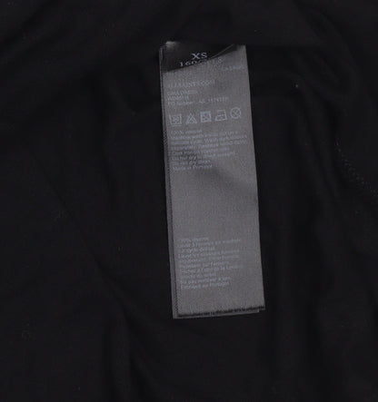 AllSaints Women's Black XS Asymmetric Knee Length Viscose Dress